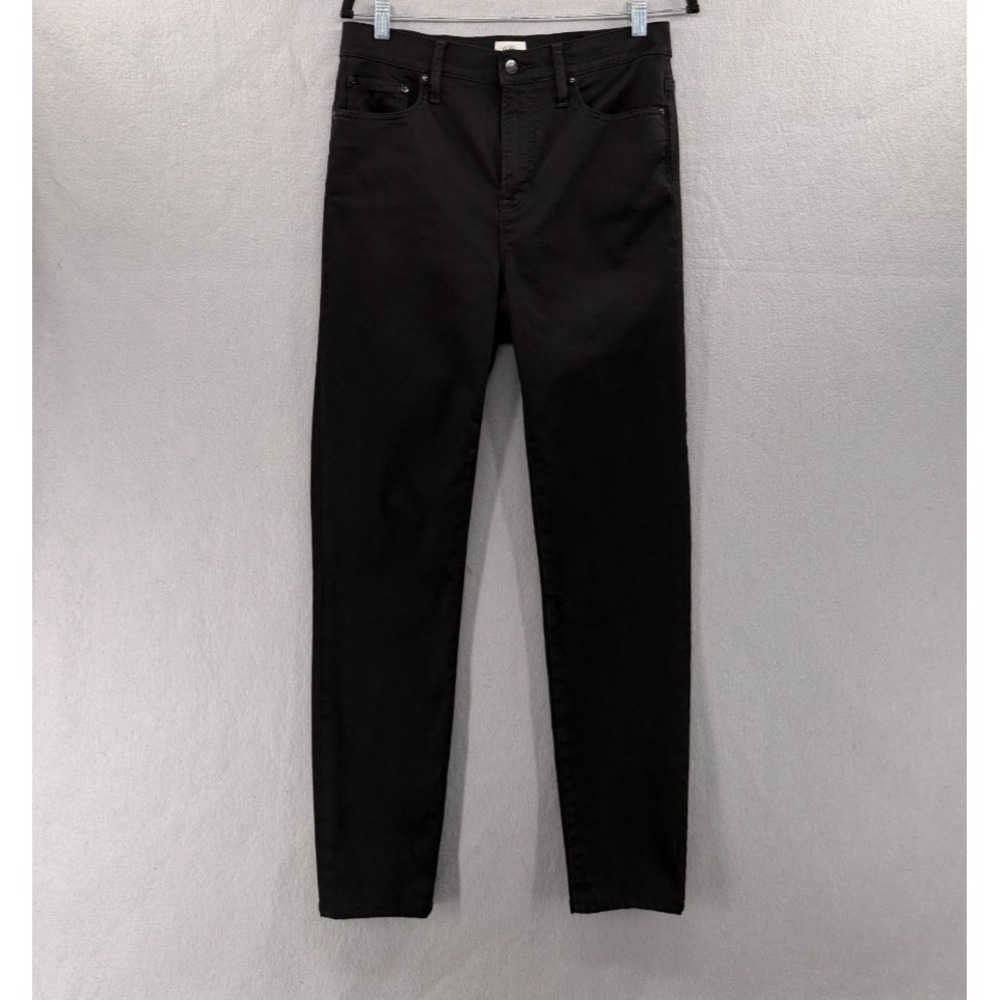 J Crew 10" Toothpick Jeans Womens 29 Black Skinny Denim Highest-Rise Ankle H6006